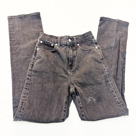 Madewell '90s Straight Black Wash Zip Fly Denim Jeans Size 23 - Picture 4 of 8